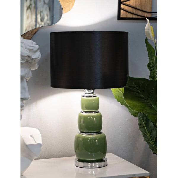 Lampada da tavolo grigio-verde con paralume in tessuto (altezza 57 cm) Eva - Mauro Ferretti-image-1