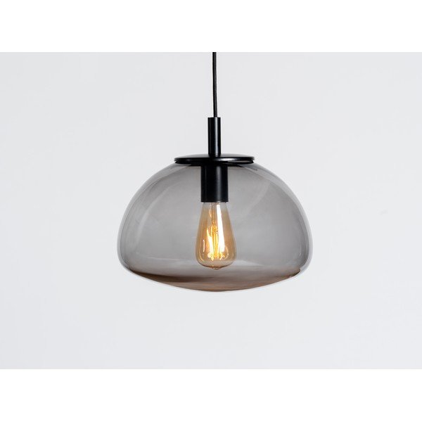 Lampadario nero con paralume in vetro ø 30 cm Flin - CustomForm-image-2
