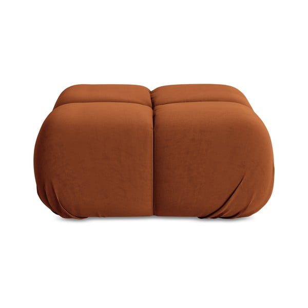 Pouf modulare in velluto arancione Lokua - Makamii