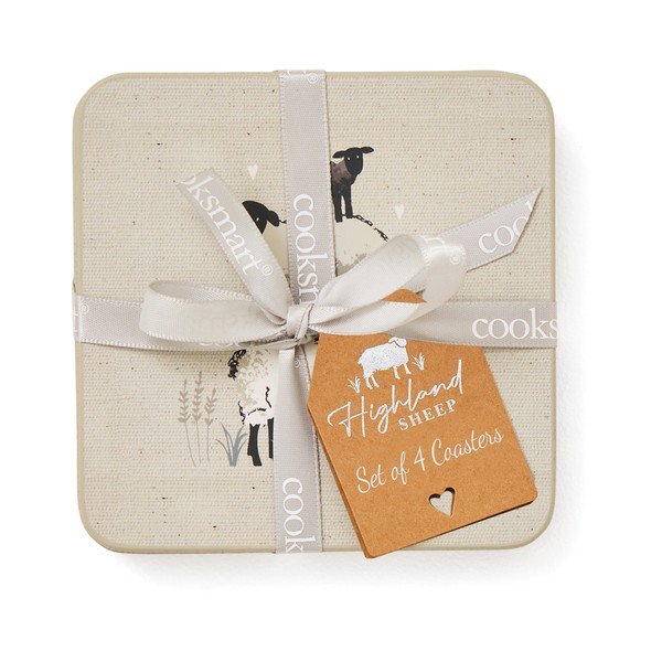 Set di sottobicchieri grigio tortora in sughero 4 pz Highland Sheep – Cooksmart ®-image-2