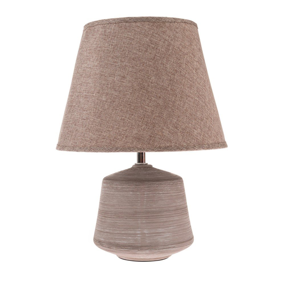 Lampada da tavolo beige/marrone chiaro con paralume in tessuto (altezza totale 33 cm) – Dakls | Abat-jour e lampade da tavolo