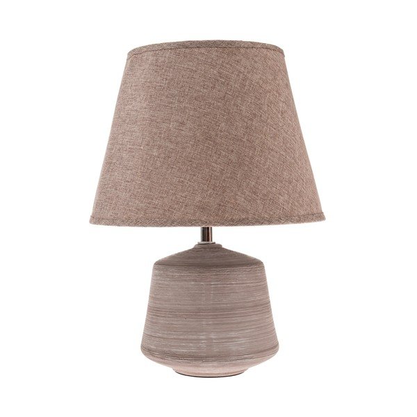 Lampada da tavolo beige/marrone chiaro con paralume in tessuto (altezza totale 33 cm) – Dakls