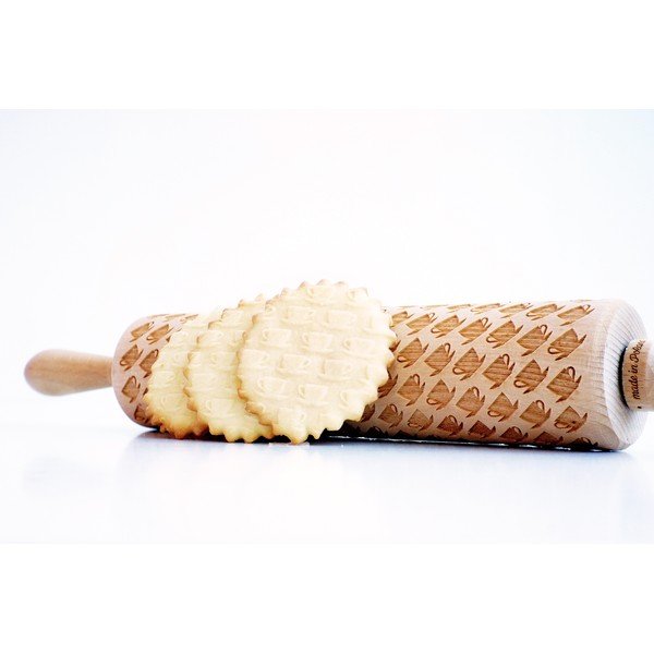 Rullo per pasta in legno goffrato Tea Cups - Valek-image-3