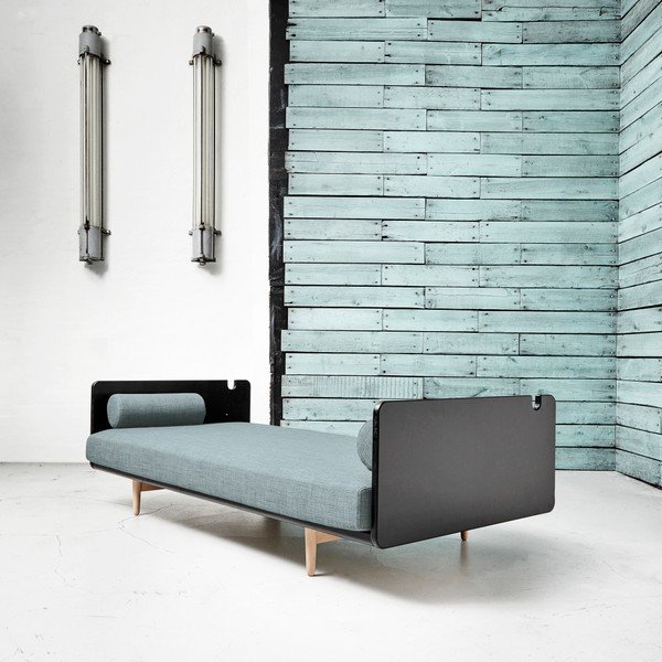 Rozkládací pohovka Karup Deva Black/Raw Oak/Sky Blue-image-1