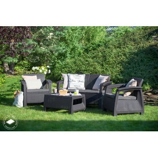 Set da giardino grigio scuro per 4 persone Corfu - Keter