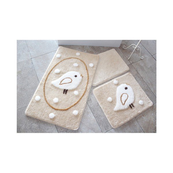 Set di 3 tappetini da bagno Birdle Rock Birdie - Foutastic