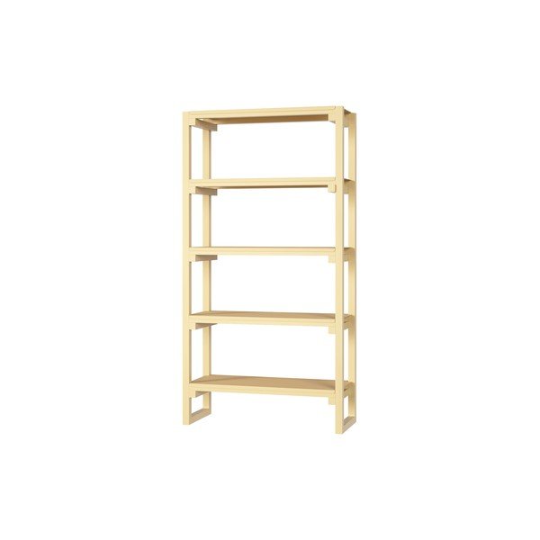 Scaffale giallo chiaro in faggio massiccio 94x180x37 cm Noru – noo.ma