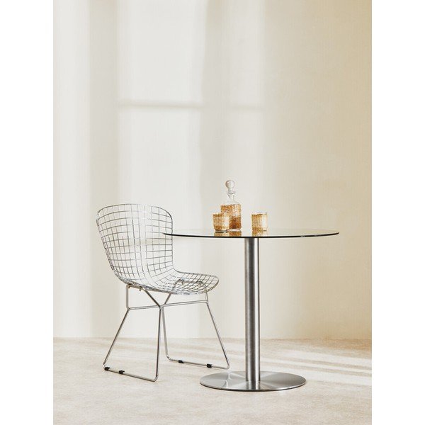 Tavolo da pranzo rotondo con piano in vetro ø 90 cm Metropolitan – Premier Housewares-image-1