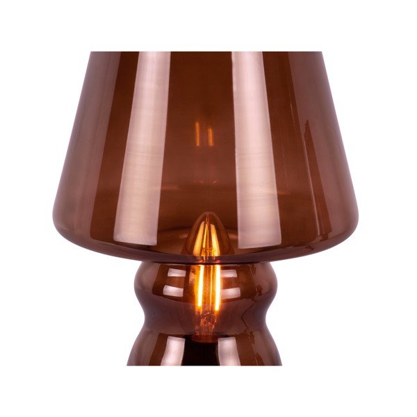 Lampada da tavolo in vetro marrone scuro Vetro, altezza 25 cm - Leitmotiv-image-4