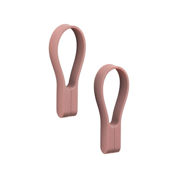 Gancio per asciugamani rosa polveroso in silicone 2 pz Loop – Zone