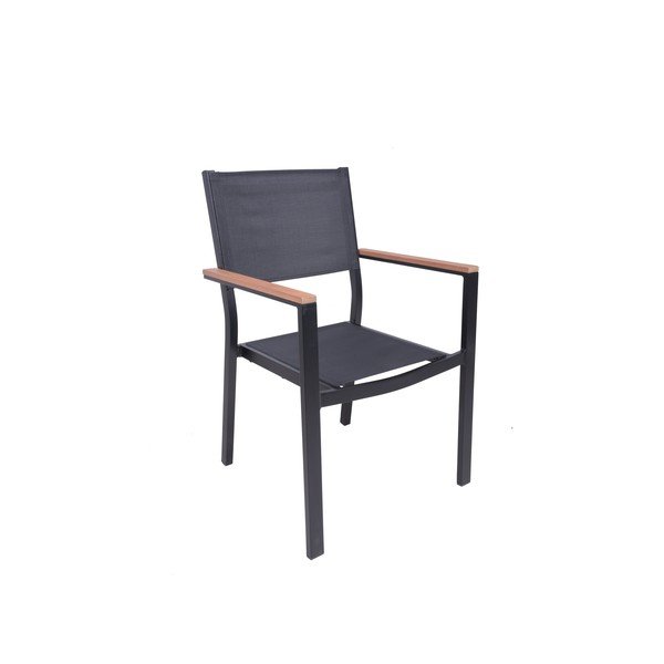 Sedia da esterno grigio scuro in metallo Cancun – Garden Pleasure-image-1