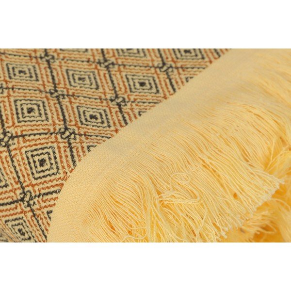 Asciugamano in cotone giallo/marrone 150x75 cm Twins - Foutastic-image-4