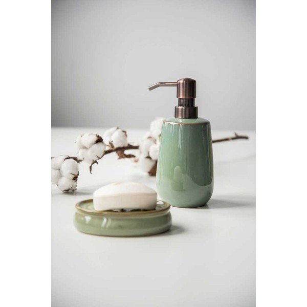 Set di accessori da bagno verde in ceramica Sermione - Wenko-image-1
