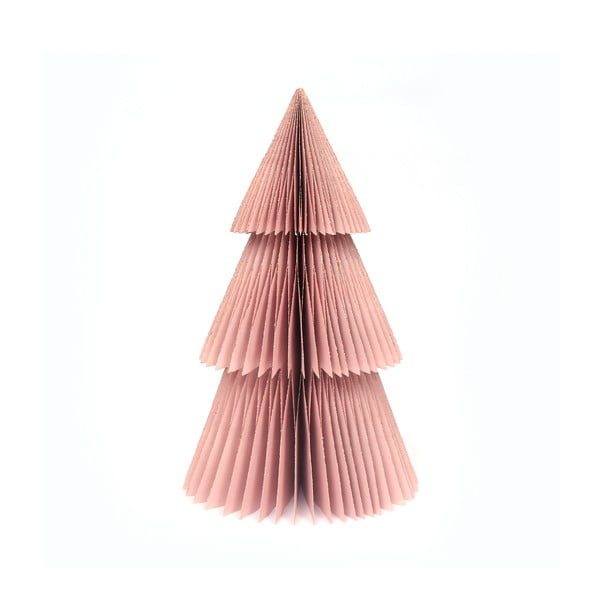 Ornamento per albero di Natale in carta rosa scintillante, altezza 22,5 cm - Only Natural