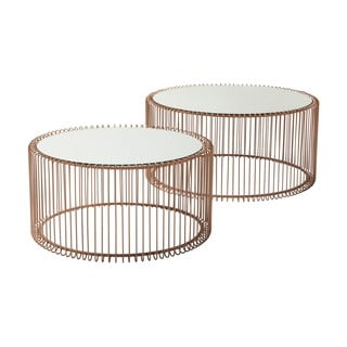 Set di 2 tavolini in rame Wire Big - Kare Design