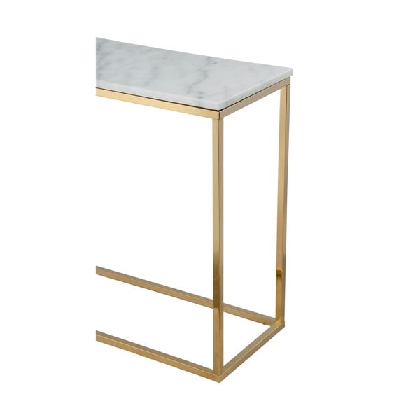 Consolle in marmo bianco con base in marmo oro, lunghezza 100 cm - RGE-image-3