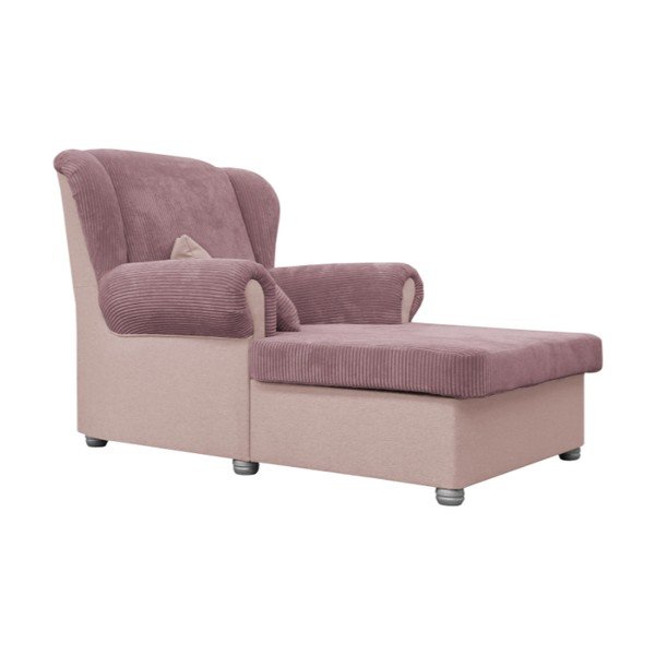 Chaise longue rosa con rivestimento in velluto a coste Lord – Ropez-image-2