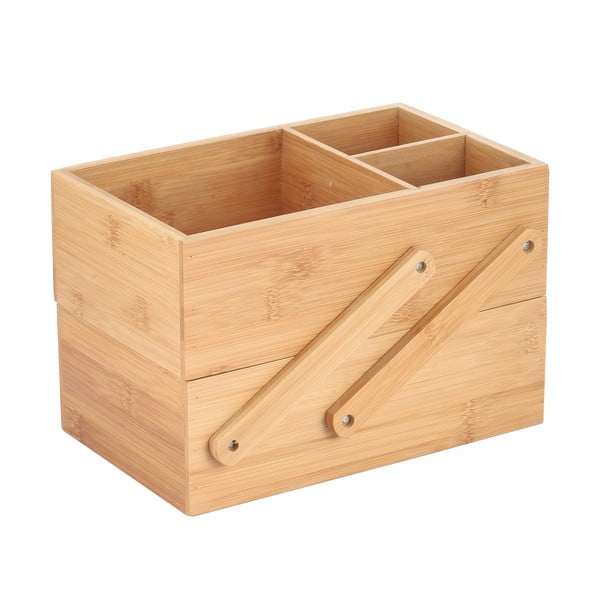 Organizer da bagno di colore naturale in bambù per cosmetici Isalys – MSV-image-1