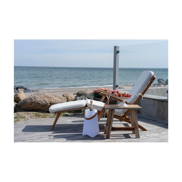 Cuscino di seduta in cotone bianco per sdraio da esterno Arrecife - House Nordic-image-1