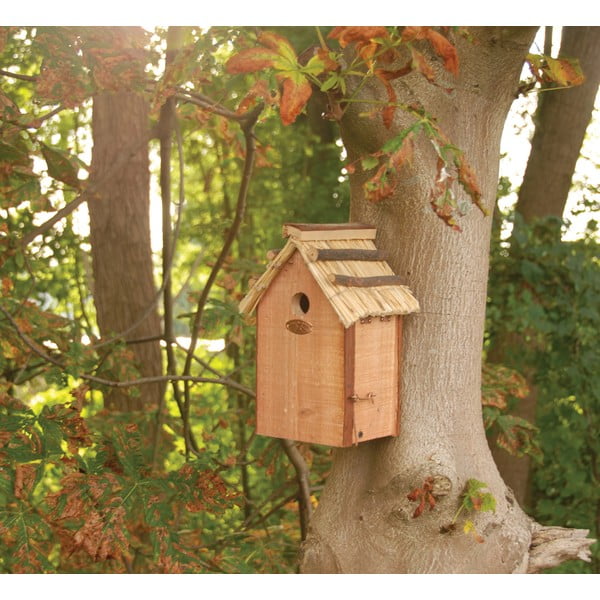 Casetta per uccelli in legno di abete con tetto in paglia, altezza 27 cm Antik - Esschert Design-image-1