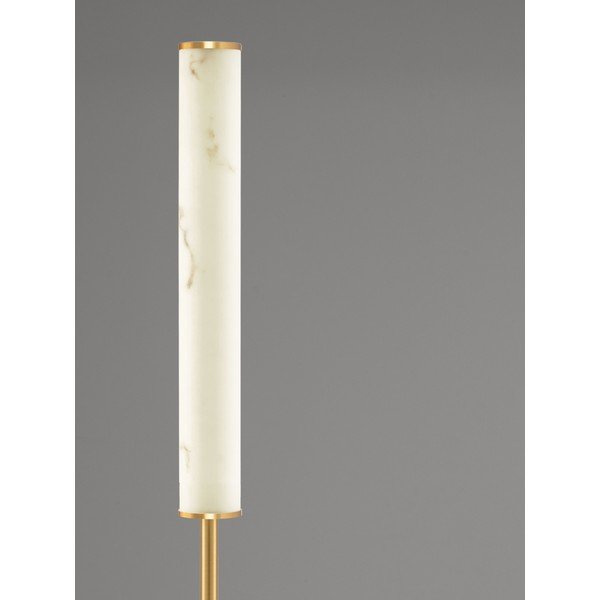 Lampada da terra LED bianca/color ottone con effetto marmo (altezza totale 140 cm) Nolia – Nova Luce-image-1