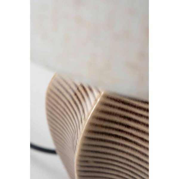 Lampada da tavolo beige/marrone scuro in ceramica (altezza totale 34 cm) Wera – Jotex-image-4