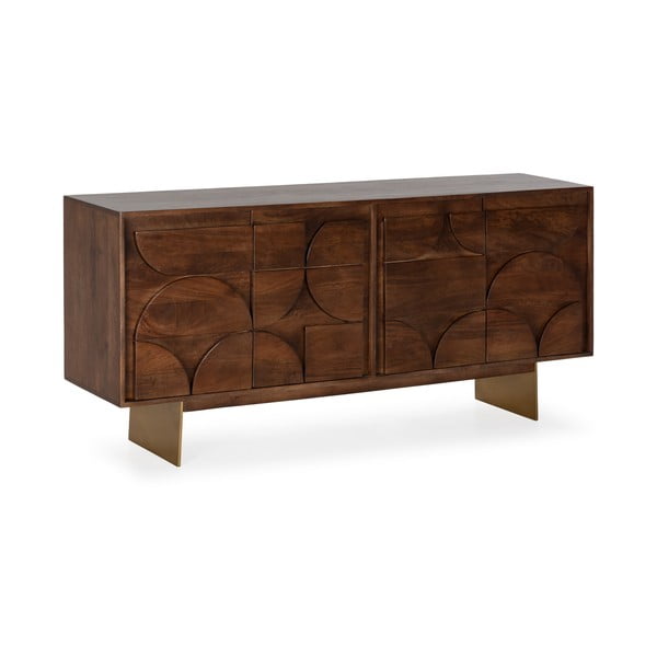 Cassettiera marrone in mango massiccio 165x76x40 cm Trisha – MOME-image-2
