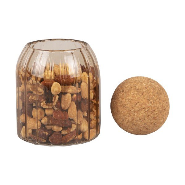 Vaso in vetro marrone con coperchio in sughero Gemma, altezza 14 cm - PT LIVING-image-2