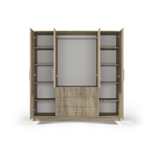 Armadio in rovere con specchio 196x200 cm Derry - Cosmopolitan Design-image-3