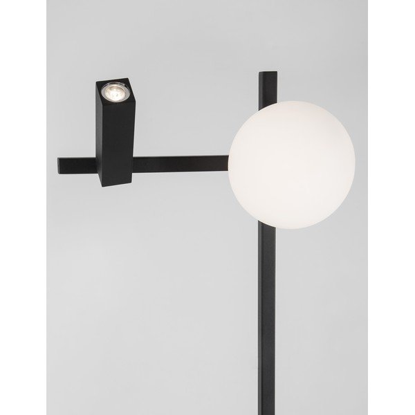 Lampada da terra LED bianca/nera in metallo con paralume in vetro con struttura flessibile (altezza totale 150 cm) Joline – Nova Luce-image-4