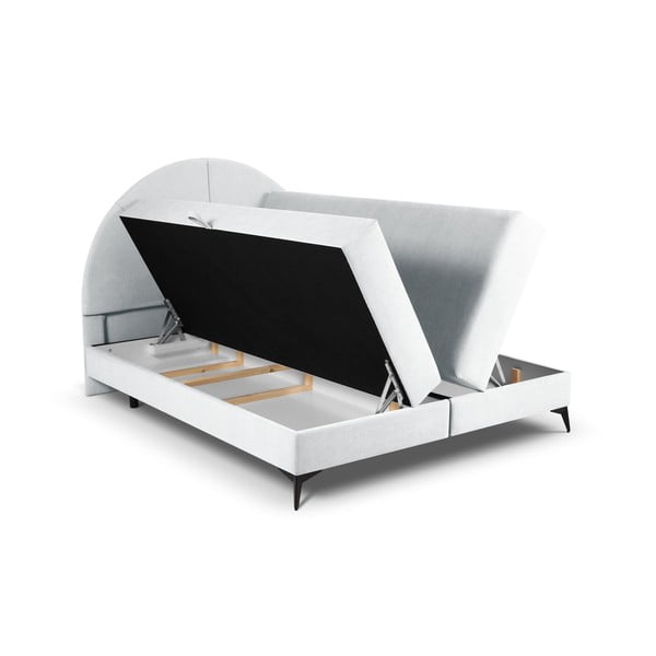 Letto boxspring grigio chiaro con contenitore 160x200 cm Sunset - Cosmopolitan Design-image-4