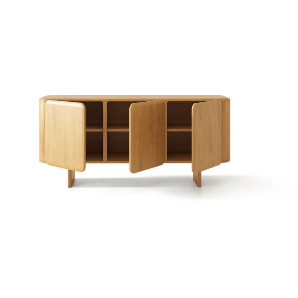 Credenza di colore naturale in rovere massiccio 160x76x45 cm Charlotte – Micadoni -image-1