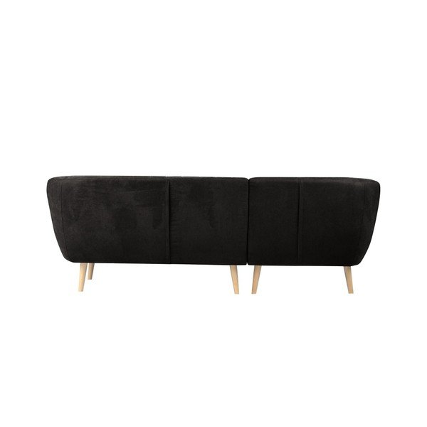 Divano nero con lettino sul lato sinistro Sardaigne - Mazzini Sofas-image-2