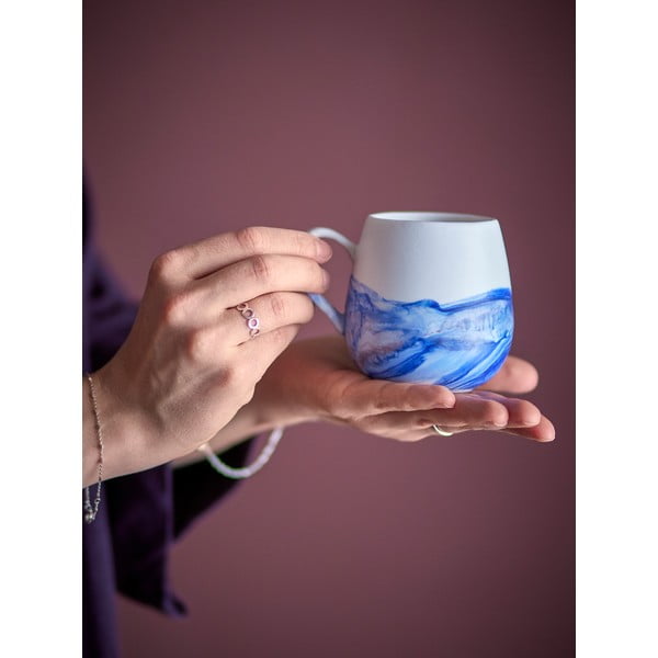 Tazzine in set bianche e blu in gres 4 pz 250 ml Lyre – Bloomingville-image-1