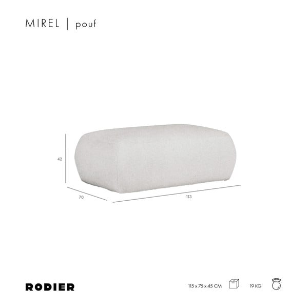 Poggiapiedi color crema rivestito in bouclé Mirel – Rodier-image-3
