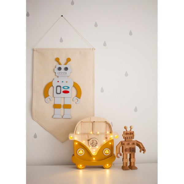 Lampada da tavolo arancione in legno di pino, altezza 29 cm Van - Little Lights-image-1