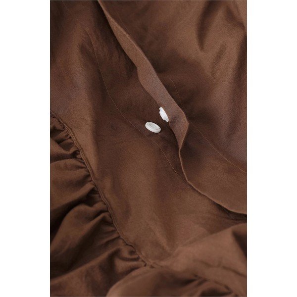Set copripiumino e federa marrone in cotone organico per letto singolo 150x200 cm Juliette – Ellos Home-image-3