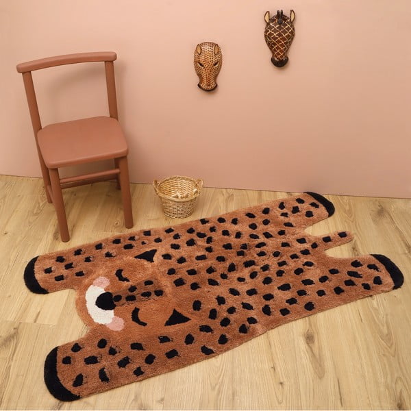 Tappeto per bambini in cotone fatto a mano, 65 x 125 cm Little Cheetah - Nattiot-image-4