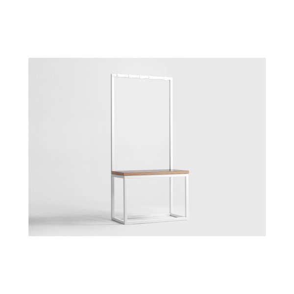 Appendiabiti bianco con panca, larghezza 75 cm Next - CustomForm-image-4