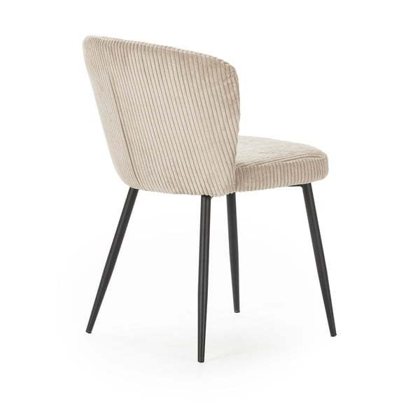 Set di 4 sedie da pranzo in velluto a coste beige Megan - Marckeric-image-4