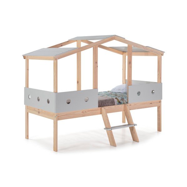 Letto rialzato grigio per bambini 90 x 190 cm Compte - Marckeric-image-2