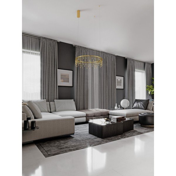 Lampadario LED dorato in alluminio con intensità regolabile ø 65 cm Stellar – Nova Luce-image-1