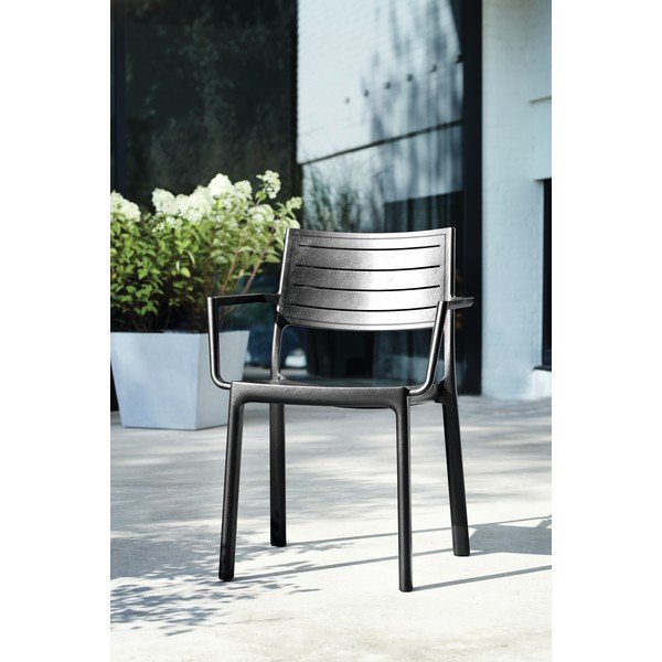 Sedia da giardino in plastica nera Metaline - Keter-image-1