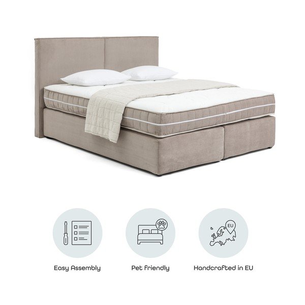 Letto boxspring grigio tortora 160x200 cm Olia Bold – Bonami Selection-image-4