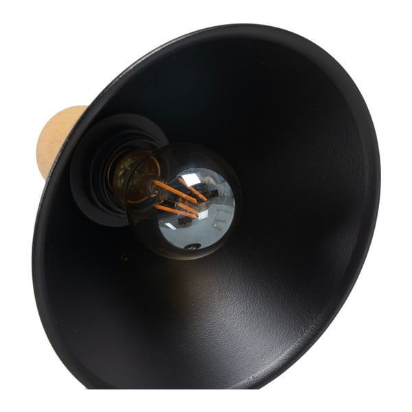 Lampada da tavolo in nero e naturale con paralume in metallo (altezza 55 cm) - Ixia-image-2