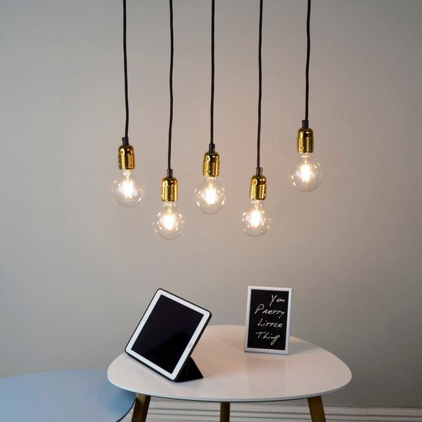 Lampada a sospensione nero/oro con paralume in metallo ø 4 cm Uno - Sotto Luce-image-1