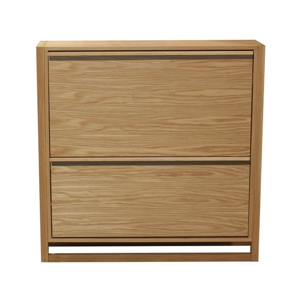 Scarpiera color naturale con trama in rovere con 2 ripiani NewEst - Woodman-image-2