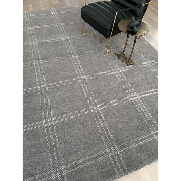 Tappeto in lana antracite 133x190 cm Calisia M Grid Prime - Agnella-image-1