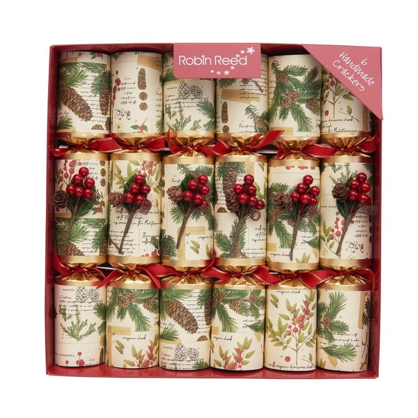 Set di 6 cracker natalizi Evergreen - Robin Reed