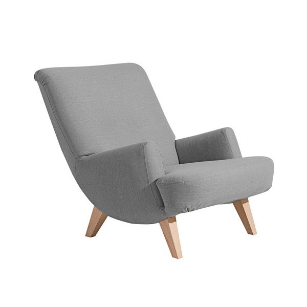 Poltrona grigia con gambe marrone chiaro Brandford - Max Winzer